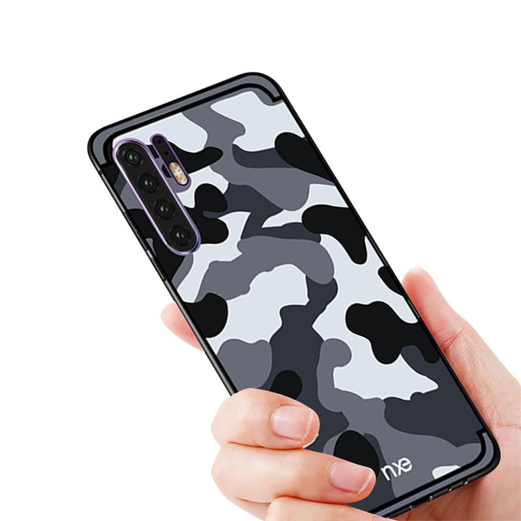 NXE Camouflage Pattern PC TPU Hybrid Back Case for Huawei P30 Pro - Grey-2