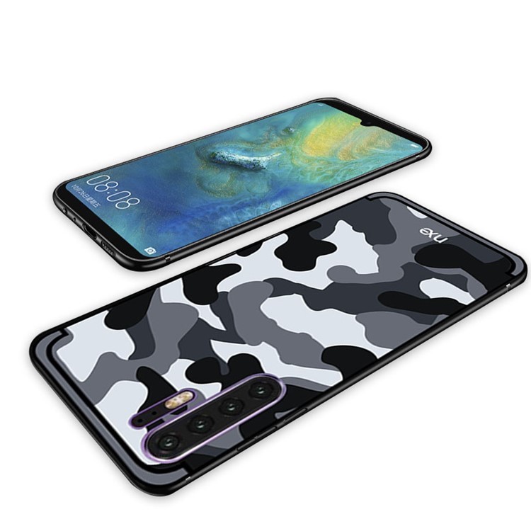 NXE Camouflage Pattern PC TPU Hybrid Back Case for Huawei P30 Pro - Grey-3