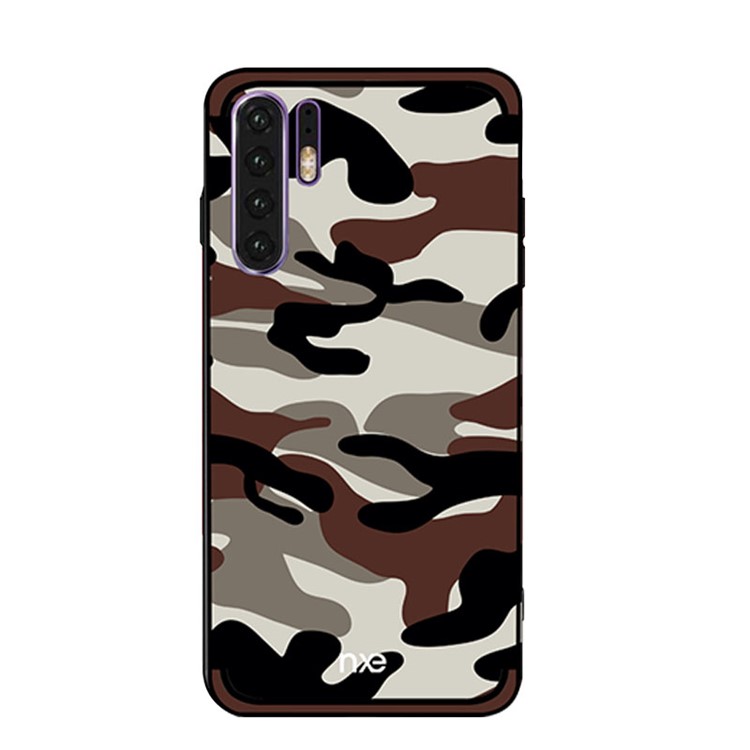 NXE Camouflage Pattern PC TPU Hybrid Case Phone Cover for Huawei P30 Pro - Coffee-1