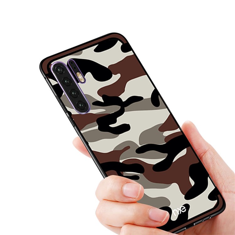 NXE Camouflage Pattern PC TPU Hybrid Case Phone Cover for Huawei P30 Pro - Coffee-2