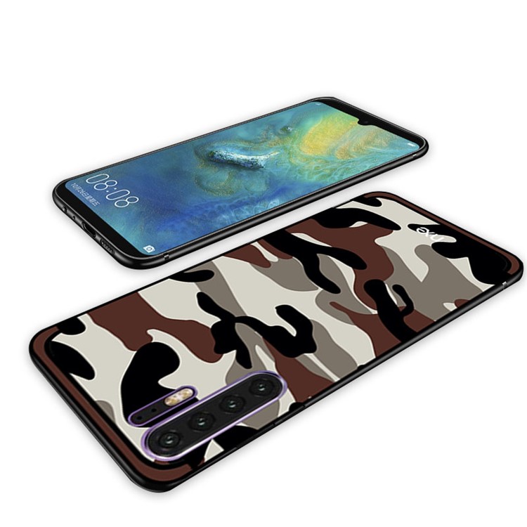 NXE Camouflage Pattern PC TPU Hybrid Case Phone Cover for Huawei P30 Pro - Coffee-3