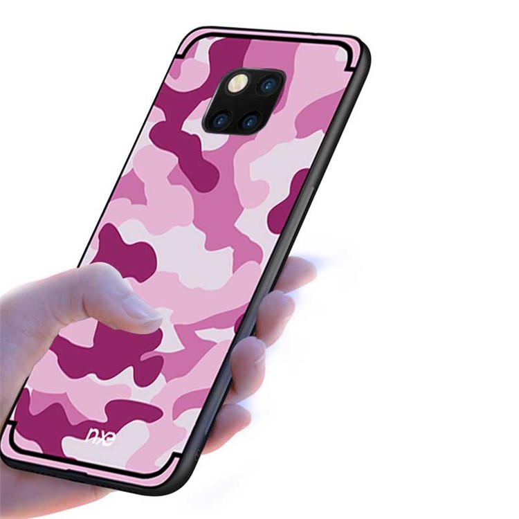 NXE Camouflage Pattern PC TPU Hybrid Case for Huawei Mate 20 - Pink-4