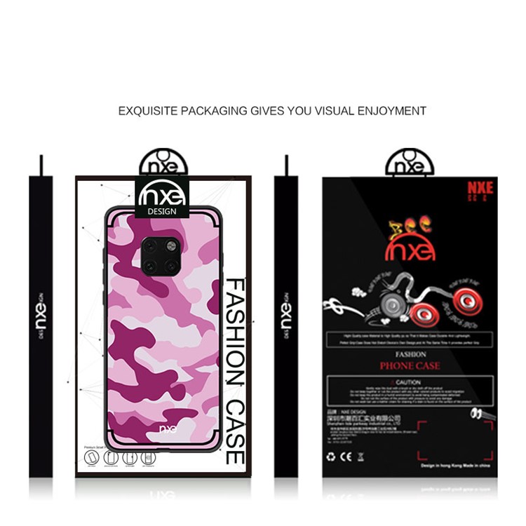 NXE Camouflage Pattern PC TPU Hybrid Case for Huawei Mate 20 - Pink-6