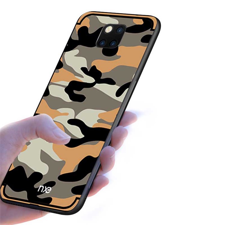 NXE Camouflage Pattern PC TPU Hybrid Phone Case for Huawei Mate 20 - Orange-4