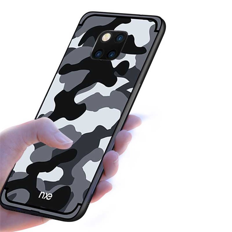 NXE Camouflage Pattern PC TPU Hybrid Cover Case for Huawei Mate 20 - Grey-4