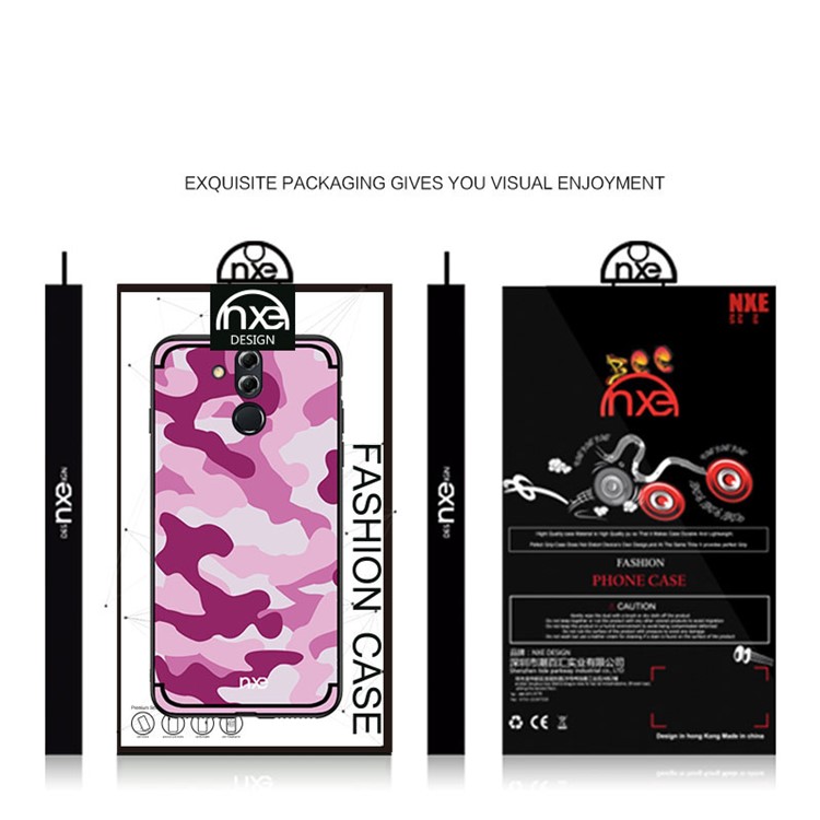 NXE Camouflage Pattern PC TPU Hybrid Case for Huawei Mate 20 Lite - Pink-6