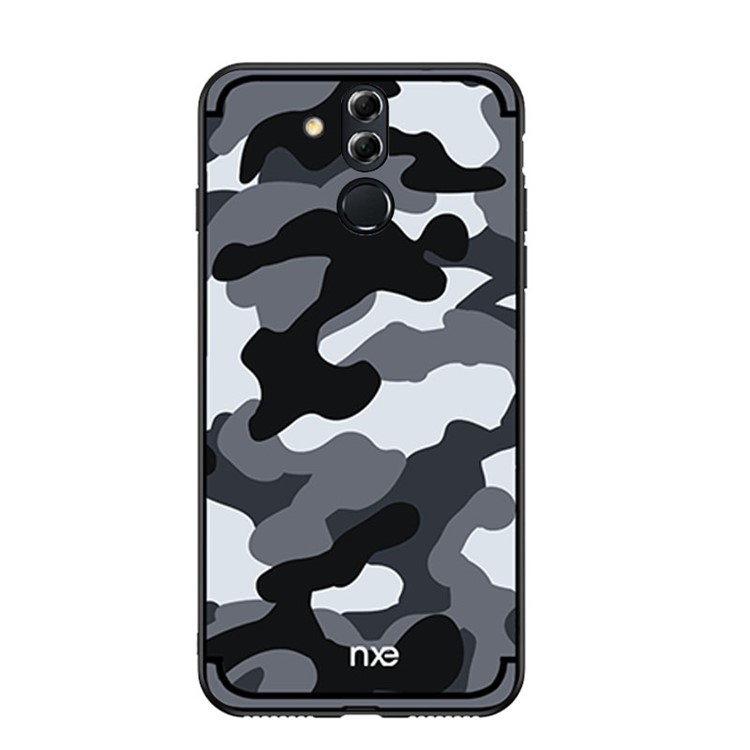 NXE Camouflage Pattern PC TPU Hybrid Cover for Huawei Mate 20 Lite - Grey-1