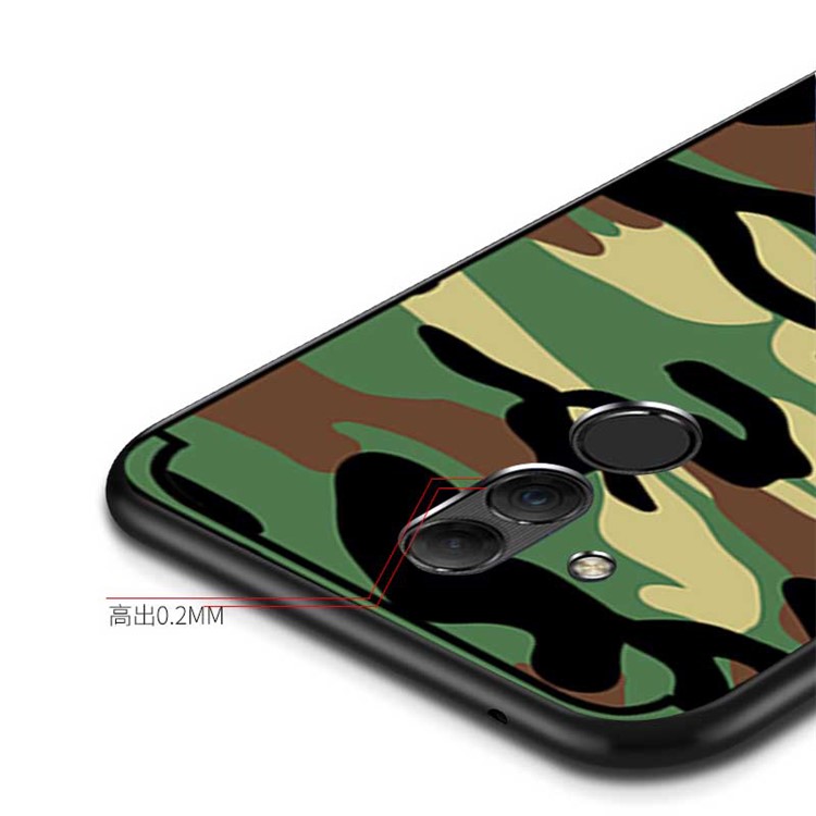 NXE Camouflage Pattern PC TPU Hybrid Protective Case for Huawei Mate 20 Lite - Green-4