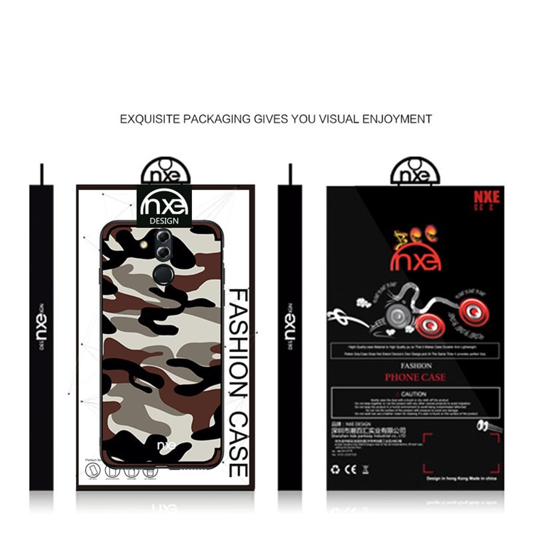 NXE Camouflage Pattern PC TPU Hybrid Mobile Phone Case for Huawei Mate 20 Lite - Coffee-6