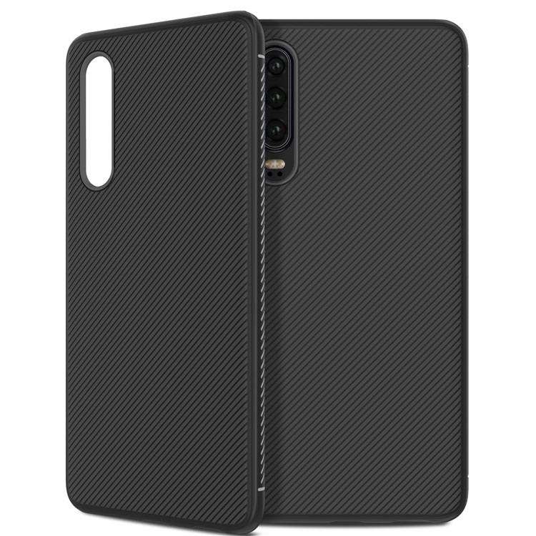 Jazz Series Twill Texture TPU Cell Phone Case for Huawei P30 - Black-2