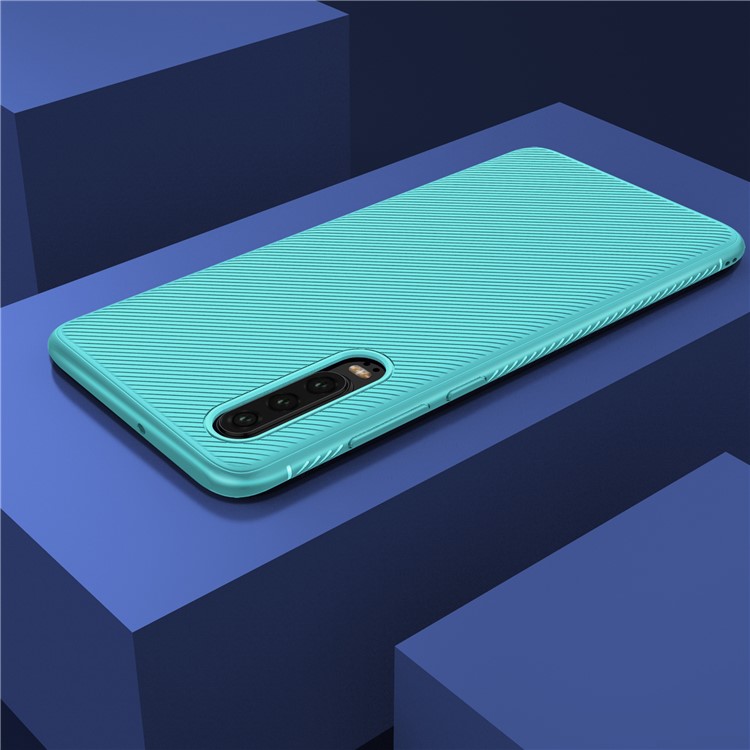 Jazz Series Twill Texture TPU Mobile Case for Huawei P30 - Cyan-10