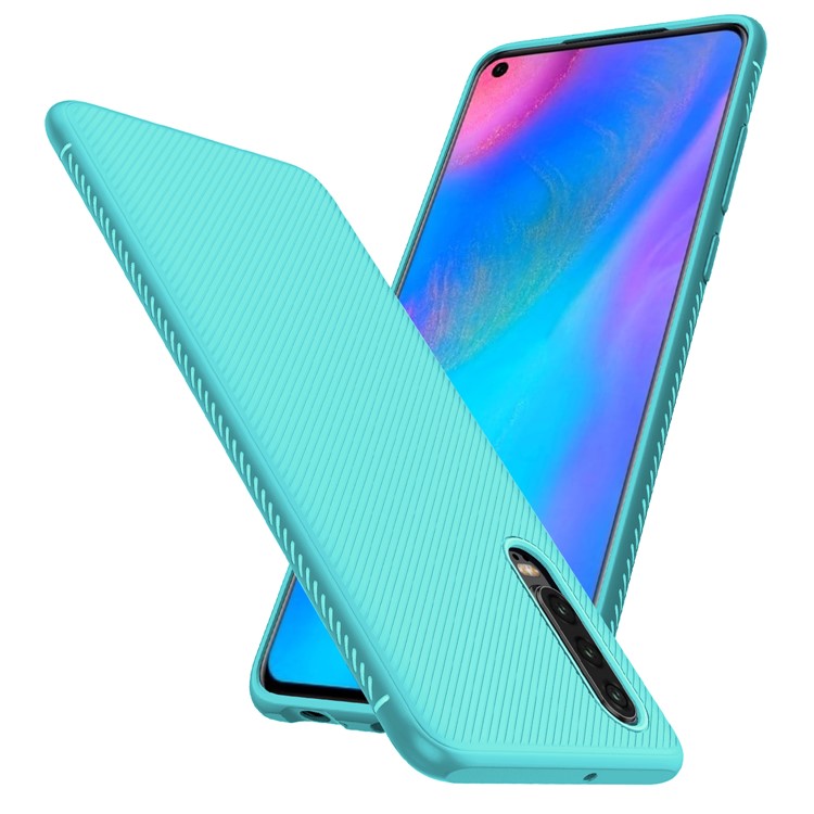 Jazz Series Twill Texture TPU Mobile Case for Huawei P30 - Cyan-4