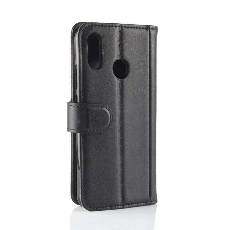 Split Leather Stand Wallet Magnetic Phone Casing for Huawei Y7 (2019) - Black-4