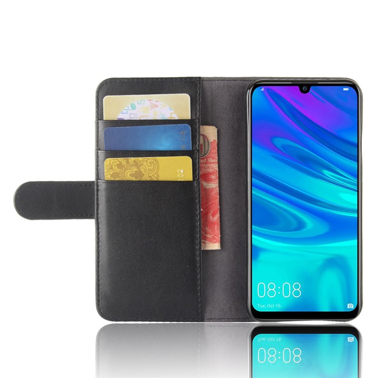 Split Leather Stand Wallet Magnetic Phone Casing for Huawei Y7 (2019) - Black-6