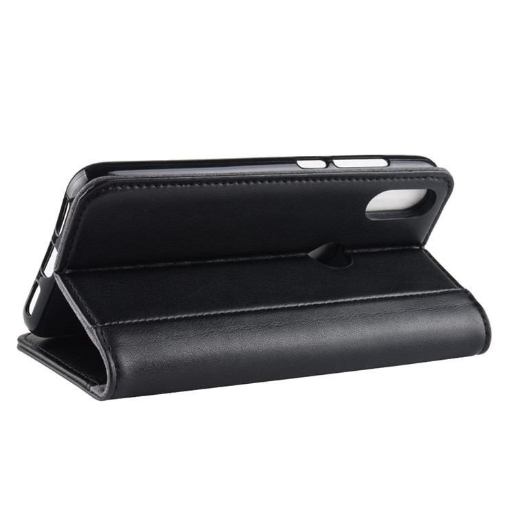 Split Leather Stand Wallet Magnetic Phone Casing for Huawei Y7 (2019) - Black-7