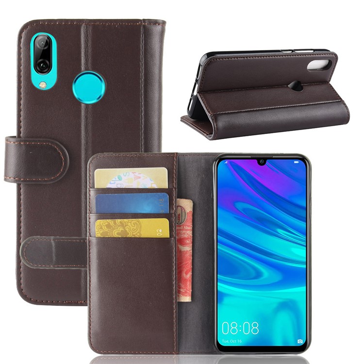 Split Leather Mobile Phone Cover Case with Stand for Huawei Y7 (2019) - Brown-2