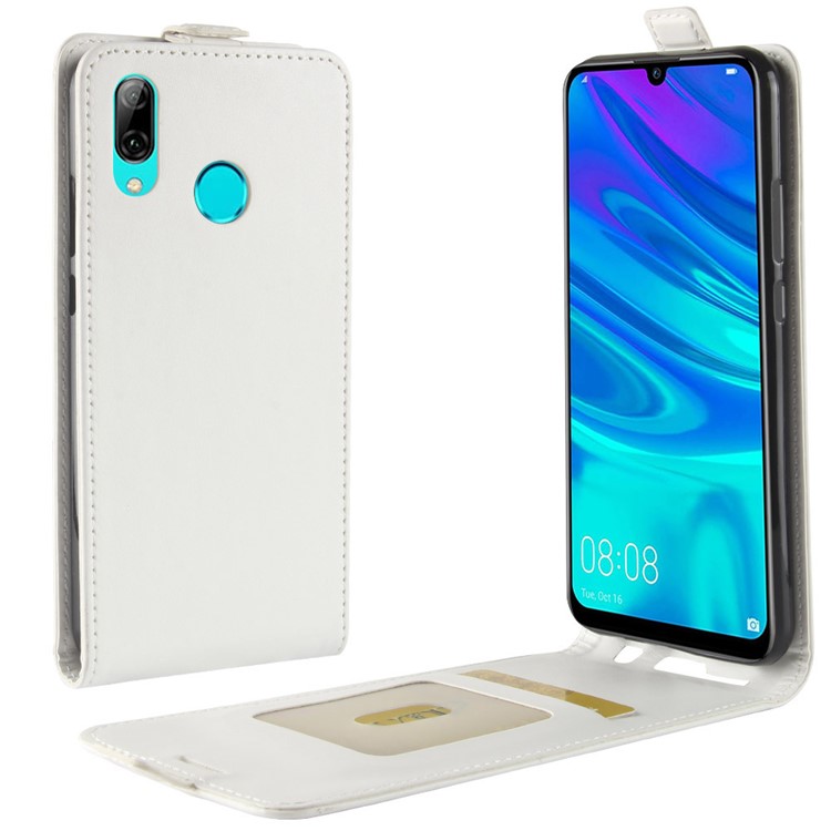 Crazy Horse Vertical Flip PU Leather Phone Cover for Huawei Y7 (2019) - White-4
