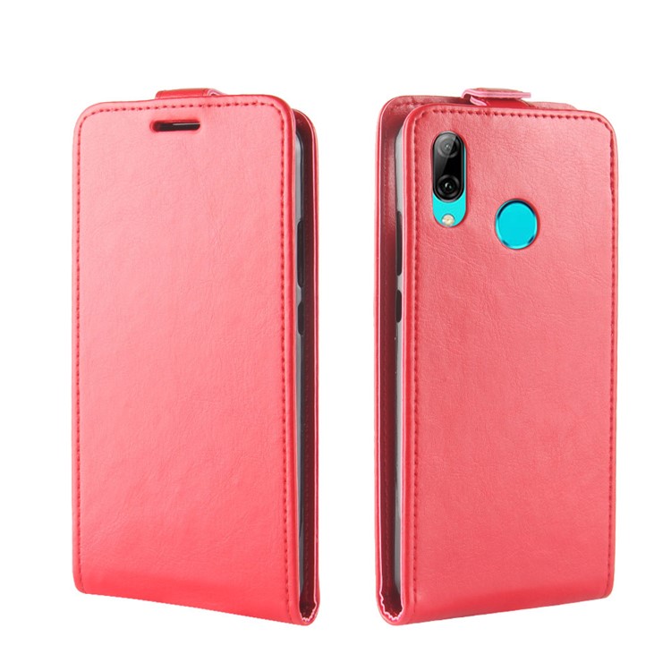 Flip Vertical Crazy Horse PU Couro Phone Casting Para Huawei P30 Lite - Vermelho-2