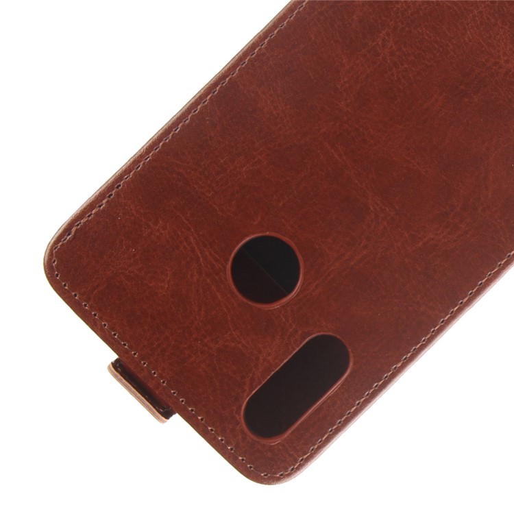 Crazy Horse Vertical Flip PU Leather Card Holder Shell for Huawei P30 Lite - Brown-3