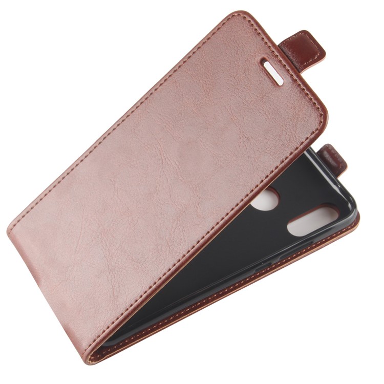 Crazy Horse Vertical Flip PU Leather Card Holder Shell for Huawei P30 Lite - Brown-4