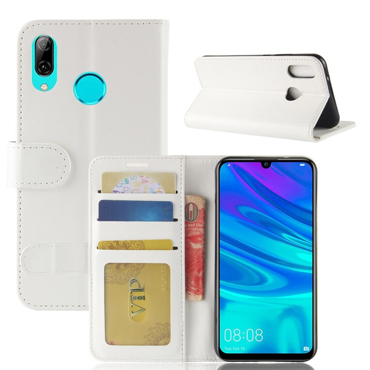 Crazy Horse PU Petter Stergo Coperchio Perchiaratore Per Huawei P30 Lite - Bianca