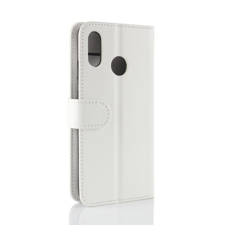 Crazy Horse pu Soporte de Cuero Cover de la Billetera Para Huawei P30 Lite - Blanco