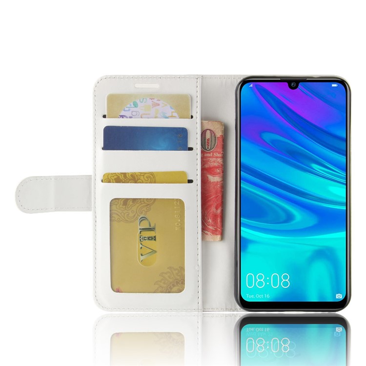 Crazy Horse PU Stand Stand Phone Tampo Para Huawei P30 Lite - Branco