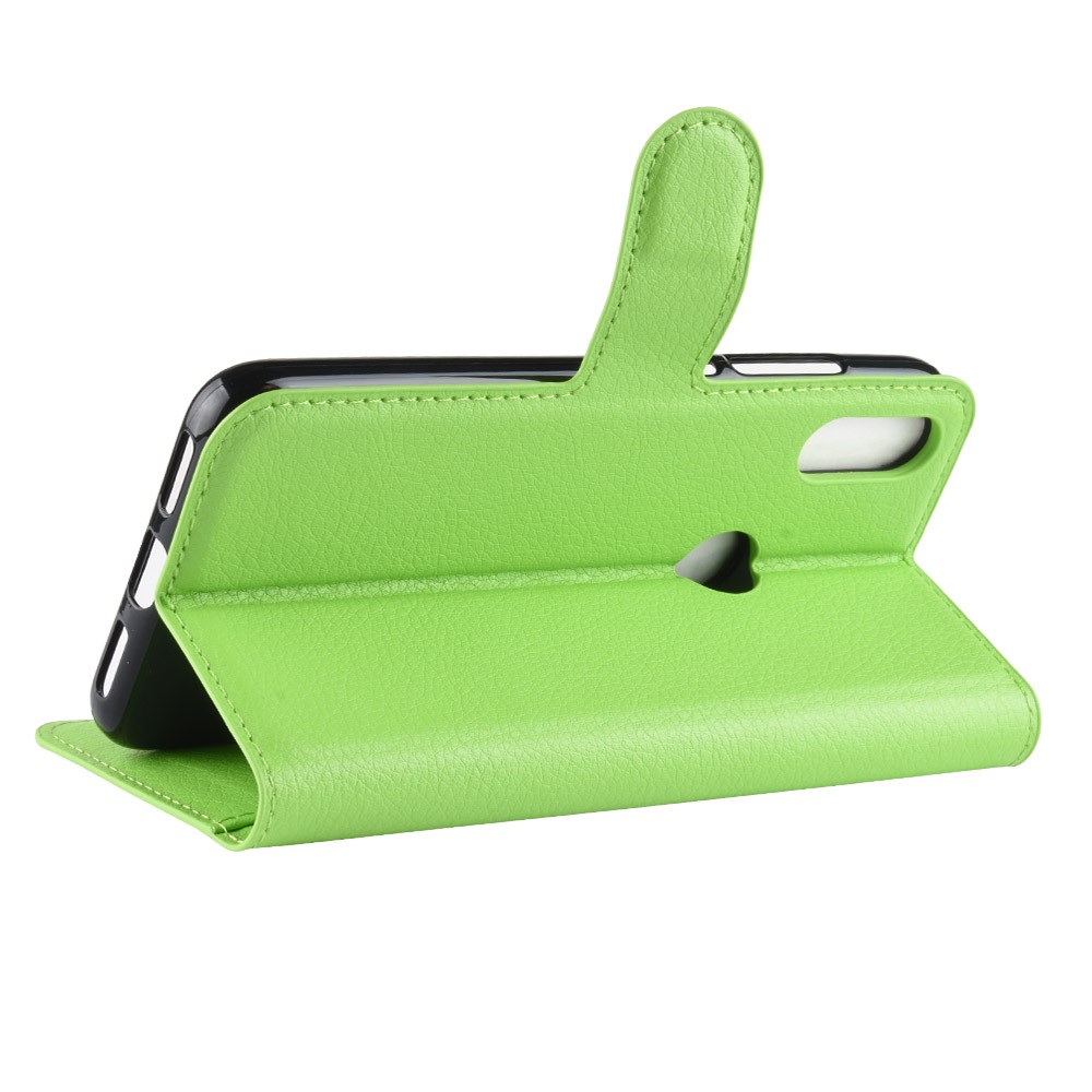 Litchi Skin PU Leather Phone Shell with Card Slots for Huawei P30 Lite - Green-5