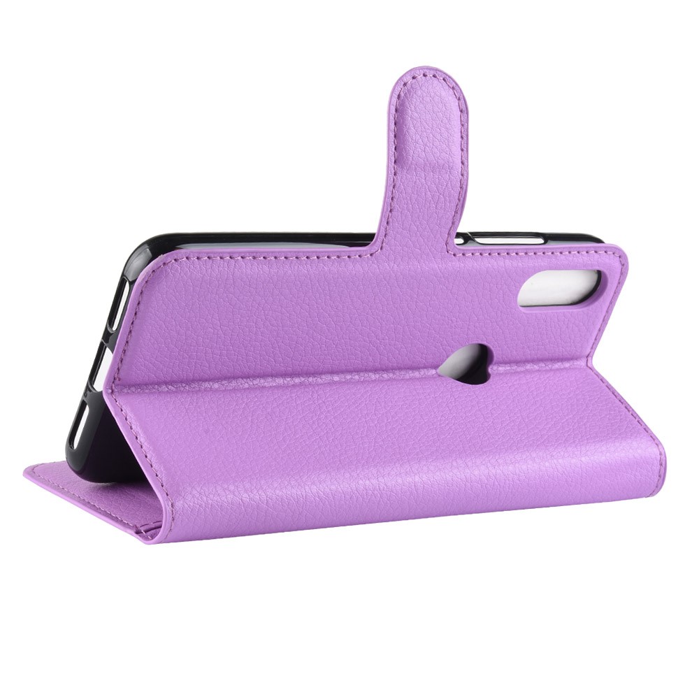 Litchi Skin PU Leather Card Holder Cover Shell for Huawei P30 Lite - Purple-5