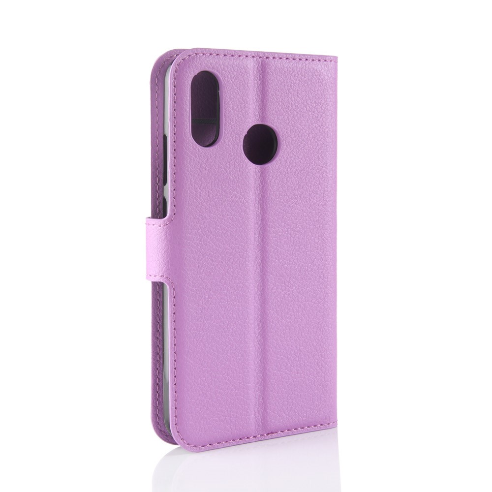 Litchi Skin PU Leather Card Holder Cover Shell for Huawei P30 Lite - Purple-6