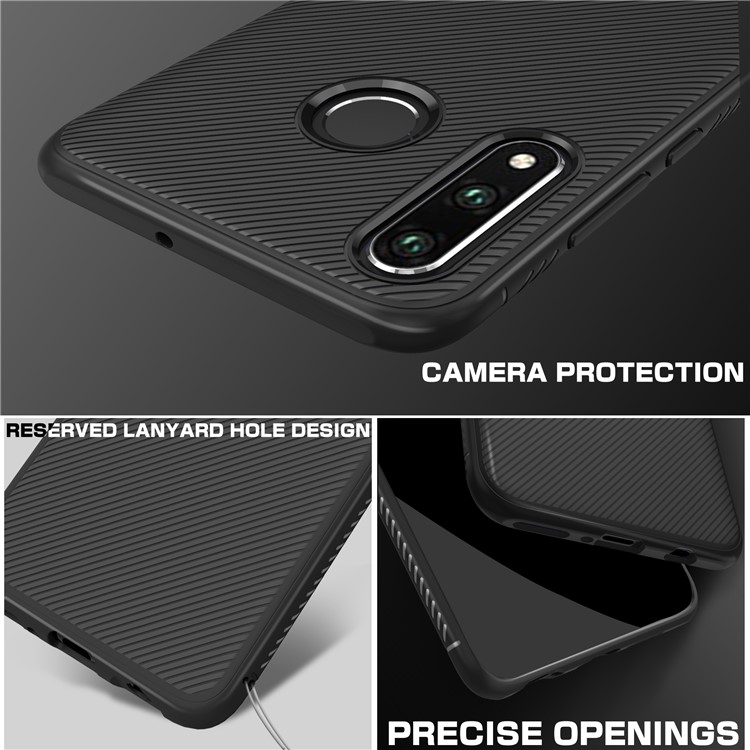 Jazz Series Twill Texture TPU Case for Huawei P30 Lite - Black-6