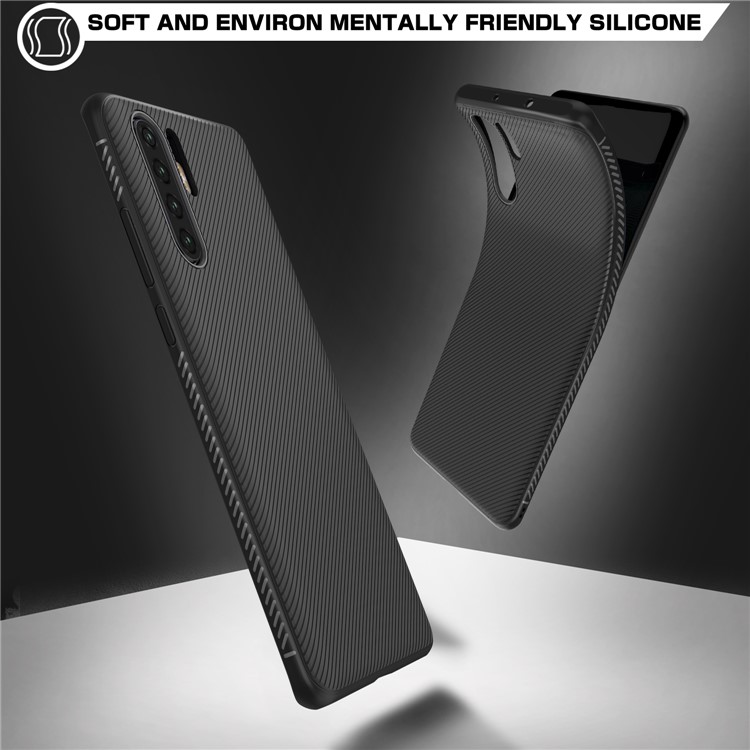 Jazz Series Twill Texture TPU Back Mobile Cover for Huawei P30 Pro - Black-5