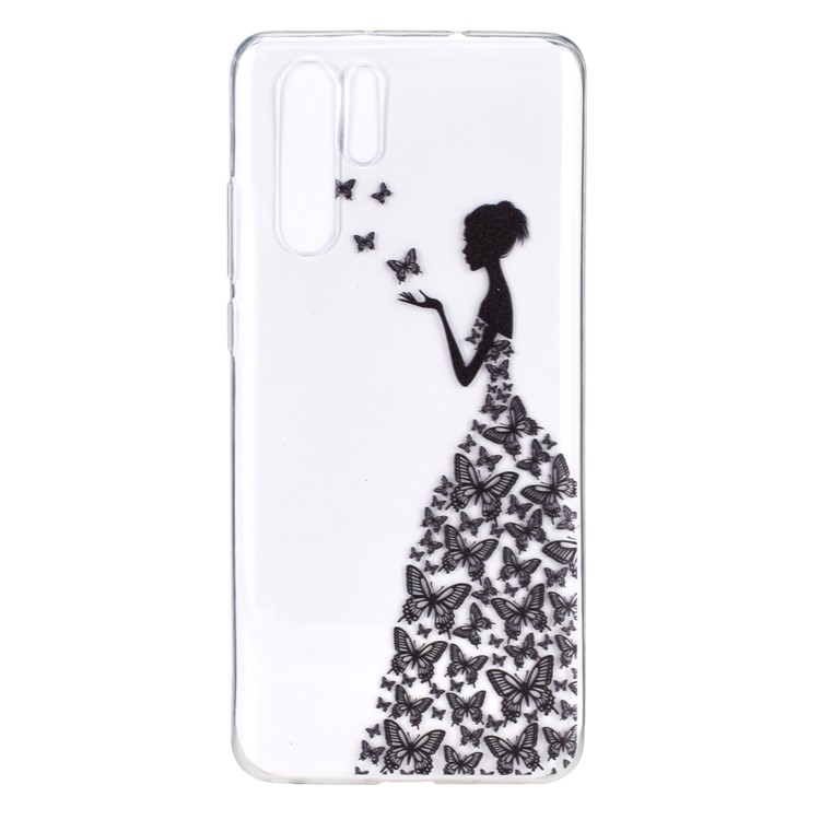 For Huawei P30 Pro Pattern Printing TPU Cell Phone Cover - Butterfly Girl-2
