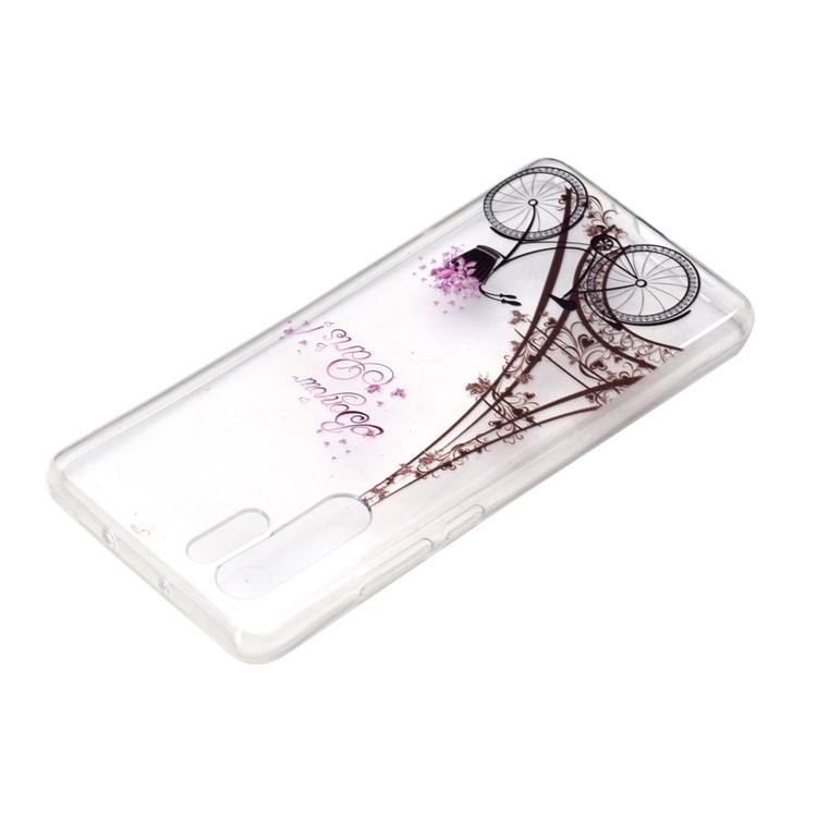 For Huawei P30 Pro Pattern Printing TPU Mobile Phone Shell - Eiffel Tower and Bicycle-4