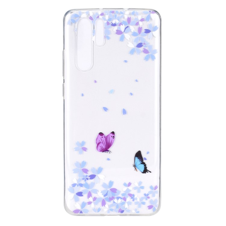 For Huawei P30 Pro Pattern Printing TPU Soft Mobile Case - Butterfly and Flower-2