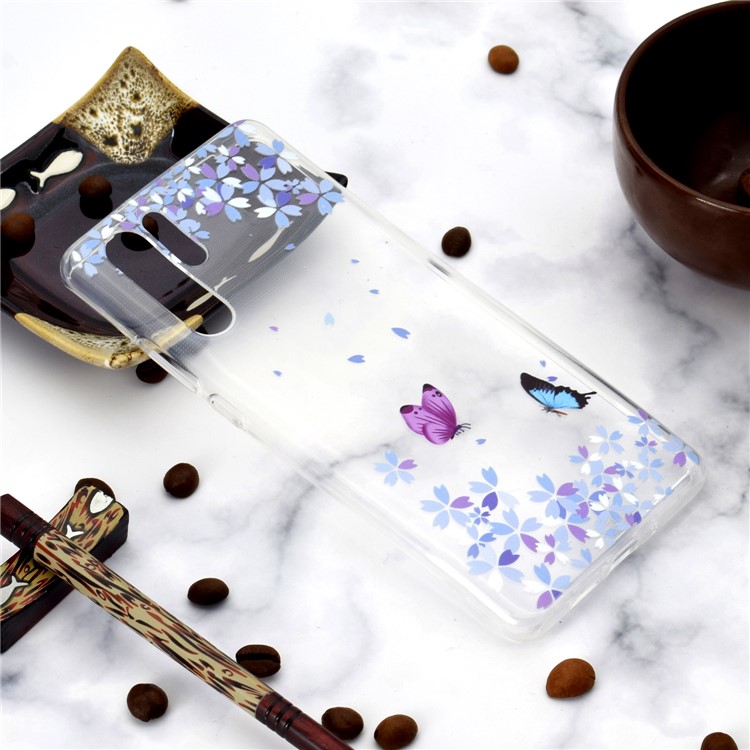 For Huawei P30 Pro Pattern Printing TPU Soft Mobile Case - Butterfly and Flower-6