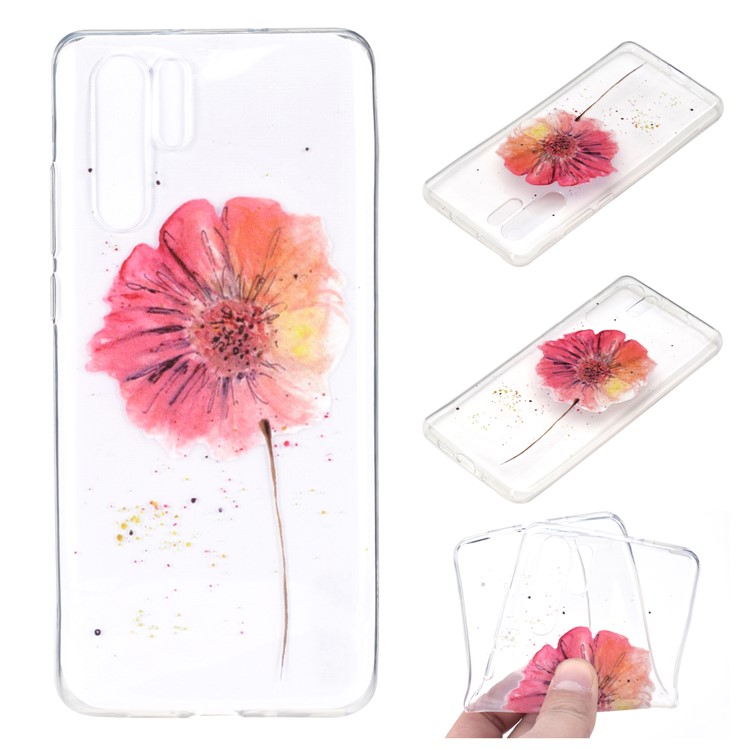 For Huawei P30 Pro Pattern Printing TPU Back Protector Cover - Vivid Flower-1