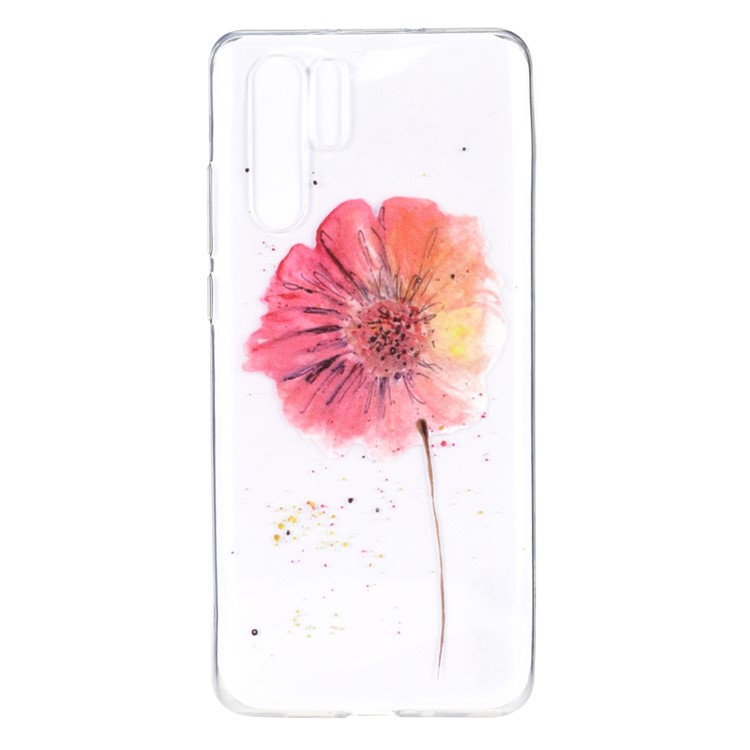 For Huawei P30 Pro Pattern Printing TPU Back Protector Cover - Vivid Flower-2