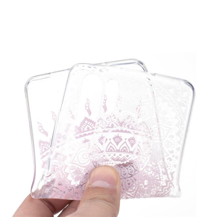 For Huawei P30 Pro Pattern Printing TPU Case Accessory - Clear and Pink Mandala-5