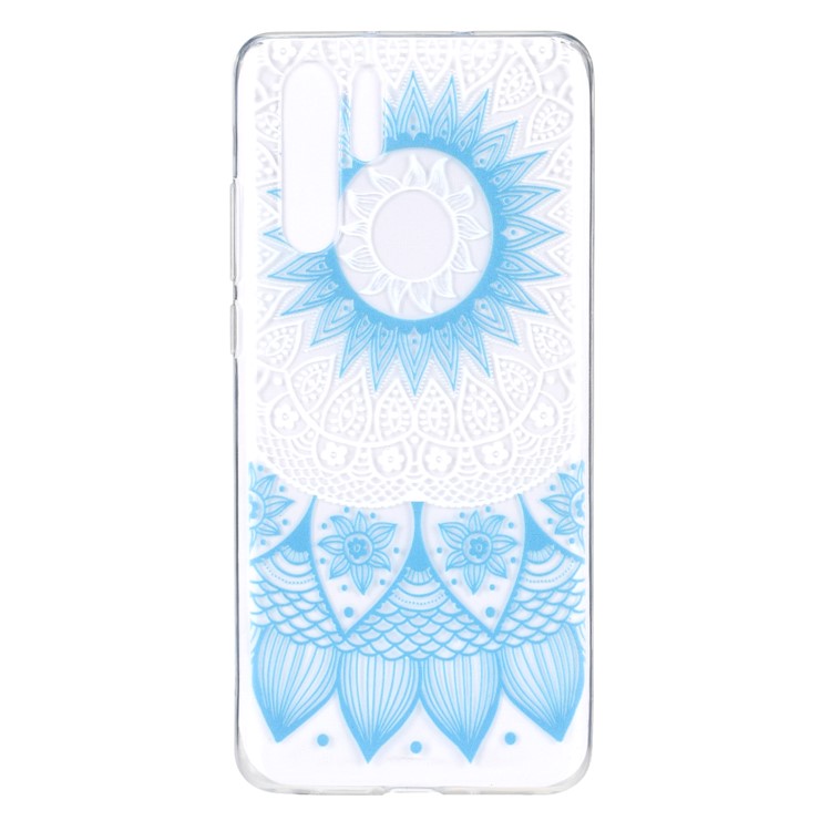 For Huawei P30 Pro Pattern Printing TPU Mobile Casing Shell - Blue Mandala-2