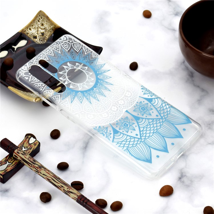 For Huawei P30 Pro Pattern Printing TPU Mobile Casing Shell - Blue Mandala-6