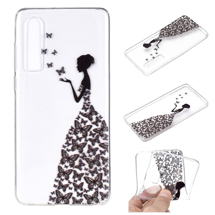 Pattern Printing Soft TPU Cover for Huawei P30 - Butterfly Girl-1