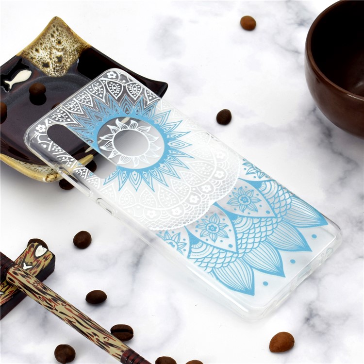 Pattern Printing Soft TPU Shell for Huawei P30 - Blue Mandala-6