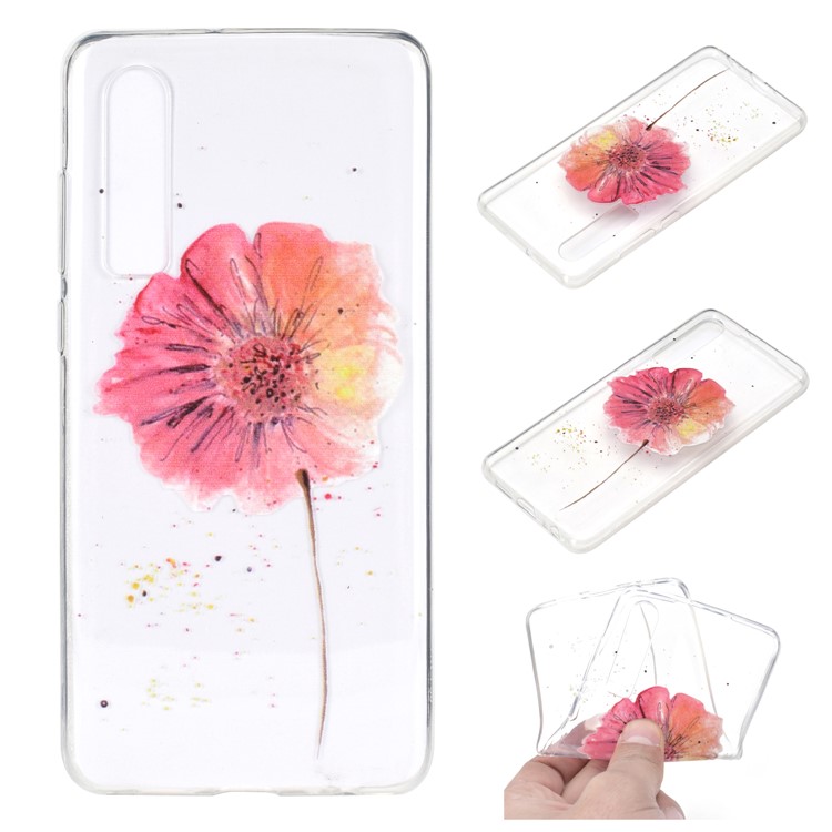 Pattern Printing Soft TPU Mobile Case for Huawei P30 - Vivid Flower-1
