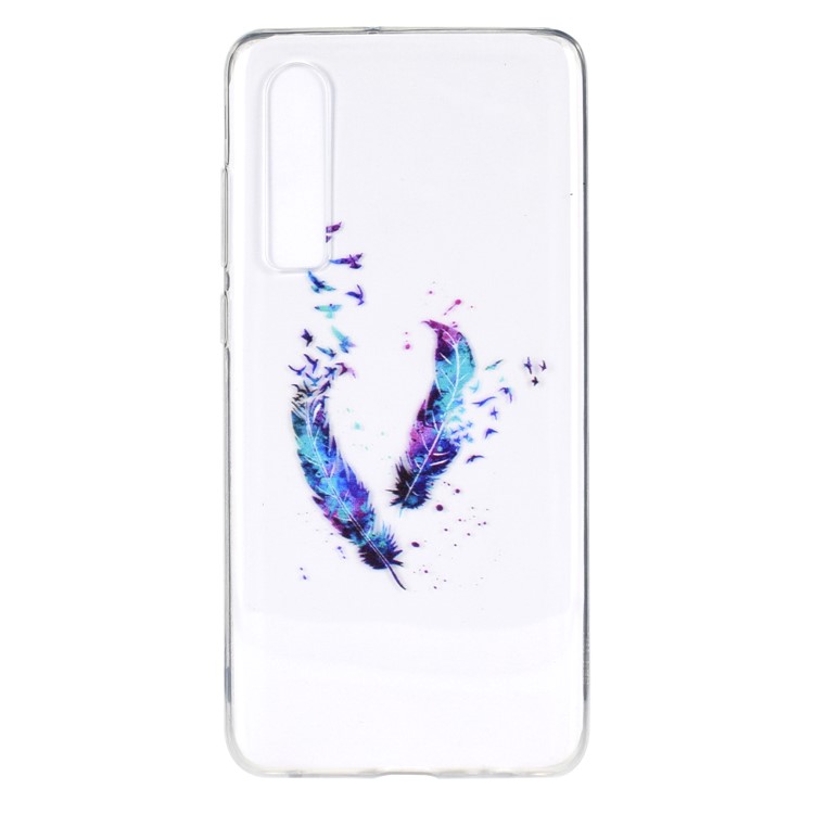 Patrón De Impresión Suave Cáscara Del Teléfono TPU Para Huawei P30 - Pluma Y Pájaro-2