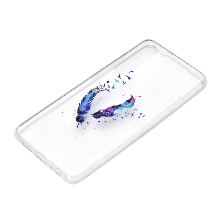 Patrón De Impresión Suave Cáscara Del Teléfono TPU Para Huawei P30 - Pluma Y Pájaro-3