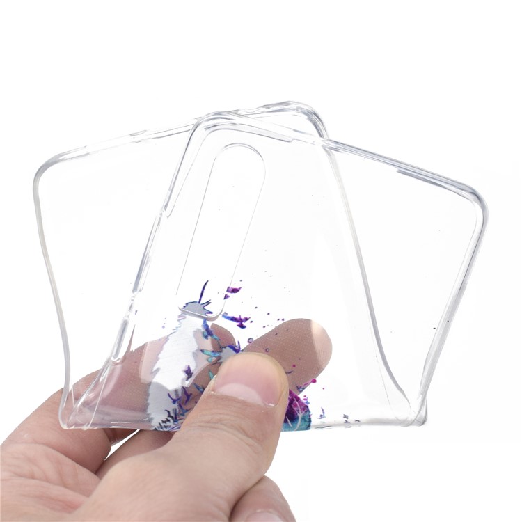 Patrón De Impresión Suave Cáscara Del Teléfono TPU Para Huawei P30 - Pluma Y Pájaro-5