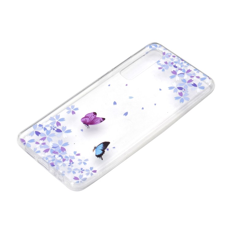 Pattern Printing Soft TPU Phone Casing for Huawei P30 - Butterfly and Flower-3