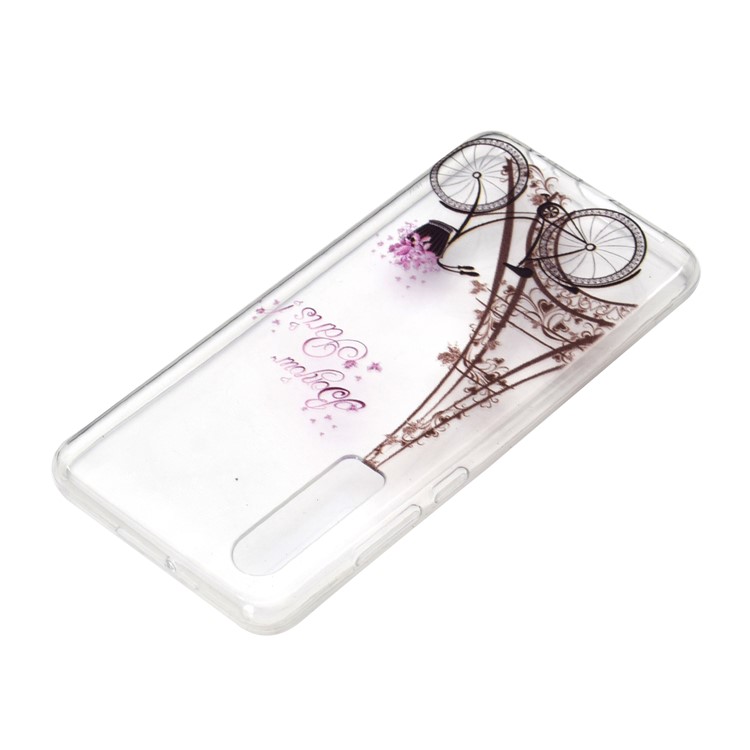 Pattern Printing Soft TPU Case Accessory for Huawei P30 - Eiffel Tower and Bicycle-4