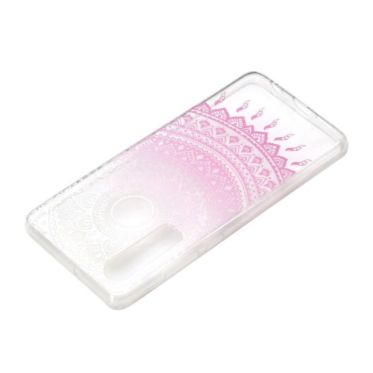 Pattern Printing Soft TPU Cover Shell for Huawei P30 - Clear and Pink Mandala-4